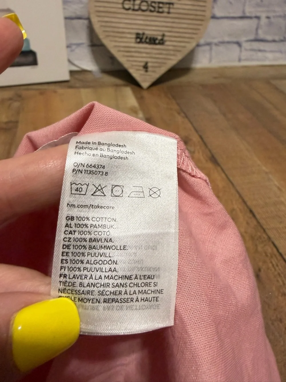 H&M COTTON SHIRT DRESS 2T Dusty pink